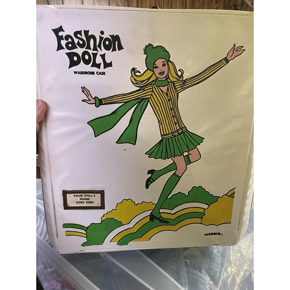 Fashion Doll Vinyl Wardrobe Case by Miner‎ For Barbie Doll 1960's Vintage Green